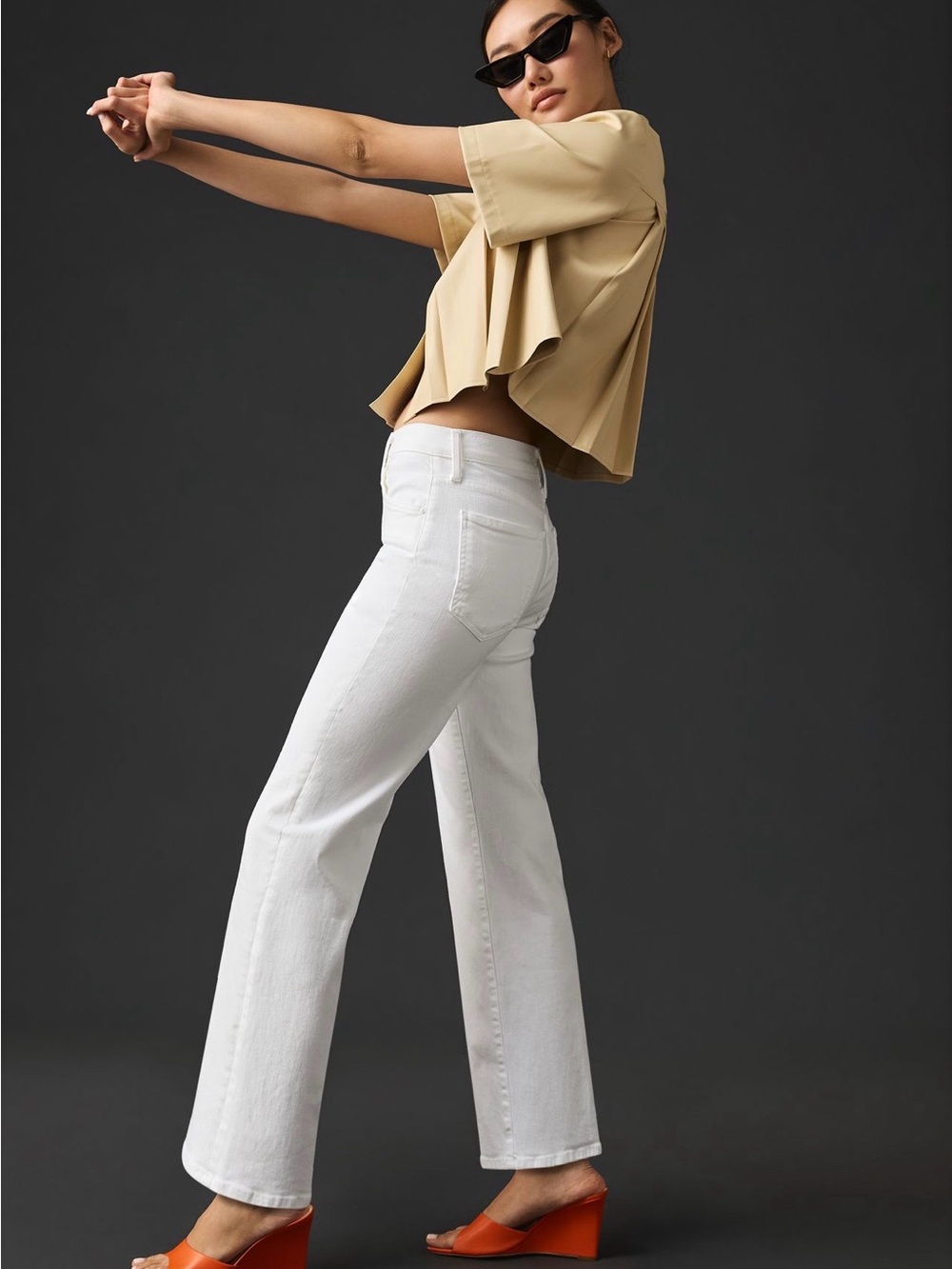 MOTHER White Rambler Zip Ankle Jeans 25